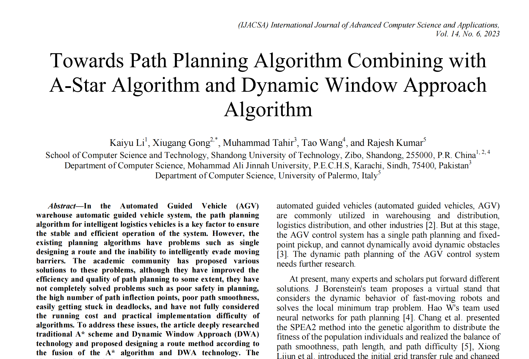 Towards path planning algorithm combining with A-star algorithm and dynamic window approach algorithm